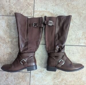 Torrid Brown Leather Knee-High Boots